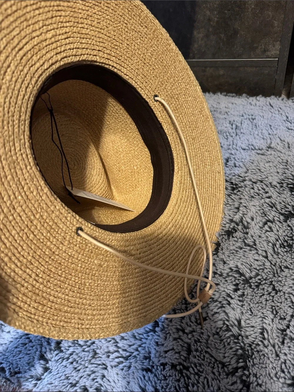 NWT Will Bear Wide Brim Straw Sun Hat - Natural Tan